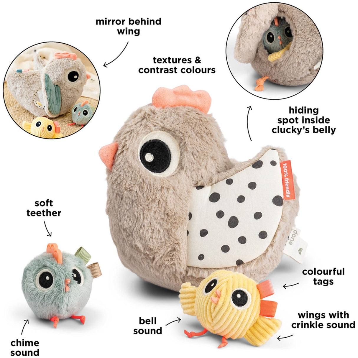 DonebyDeer Sand Aktivitetslegetøj Clucky