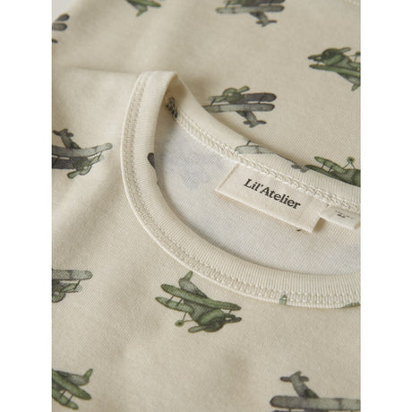 Lil'Atelier Coconut Milk Airplane Nmmlayo Geu Ls Slim Top Lil