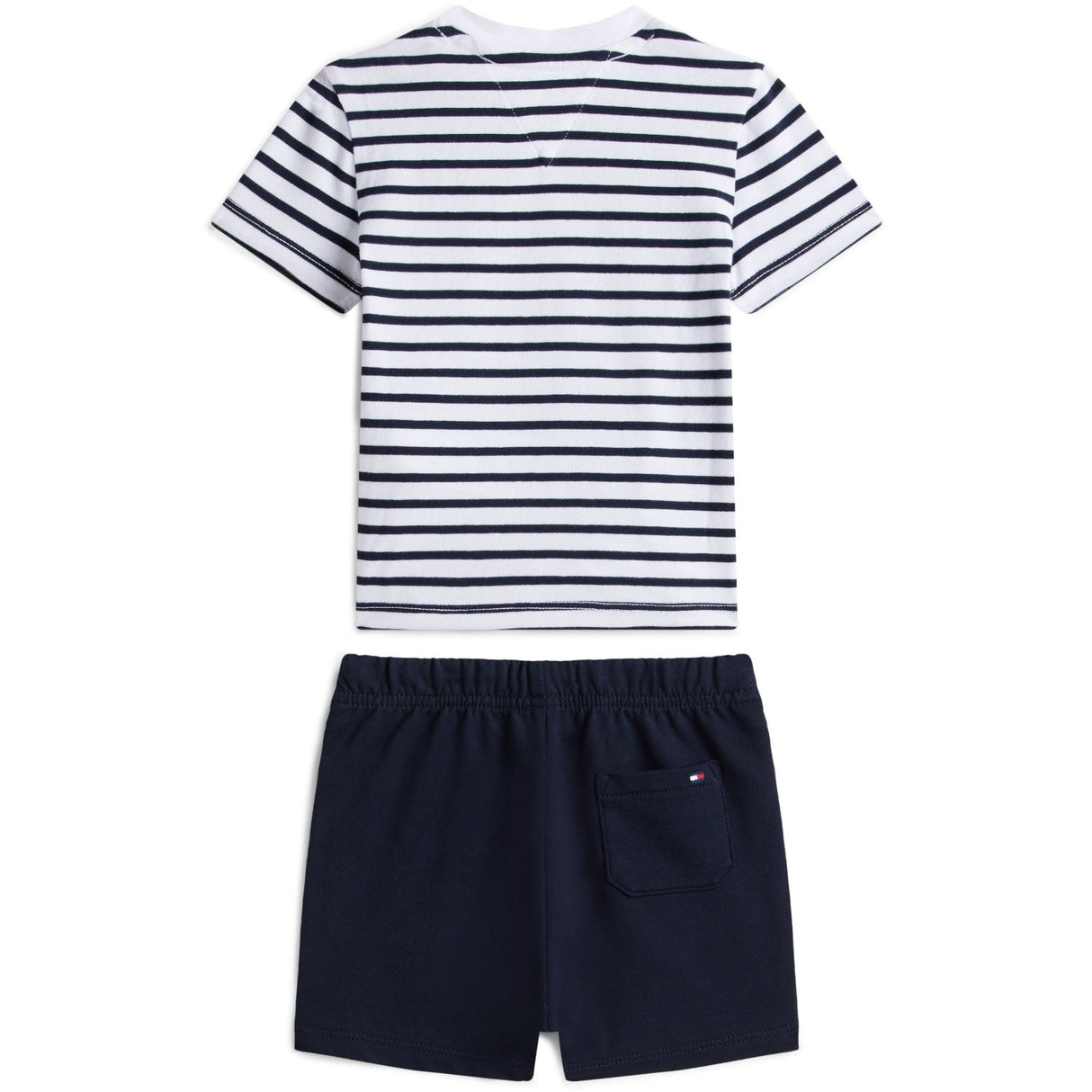 Tommy Hilfiger Dark Night Navy Essential Stripe Tee + Kort Sæt