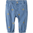 Name It Medium Blue Denim Sunflower Emb Nbfrose Shaped R Emb Jeans 2232-Yb
