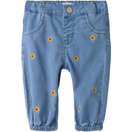 Name It Medium Blue Denim Sunflower Emb Nbfrose Shaped R Emb Jeans 2232-Yb