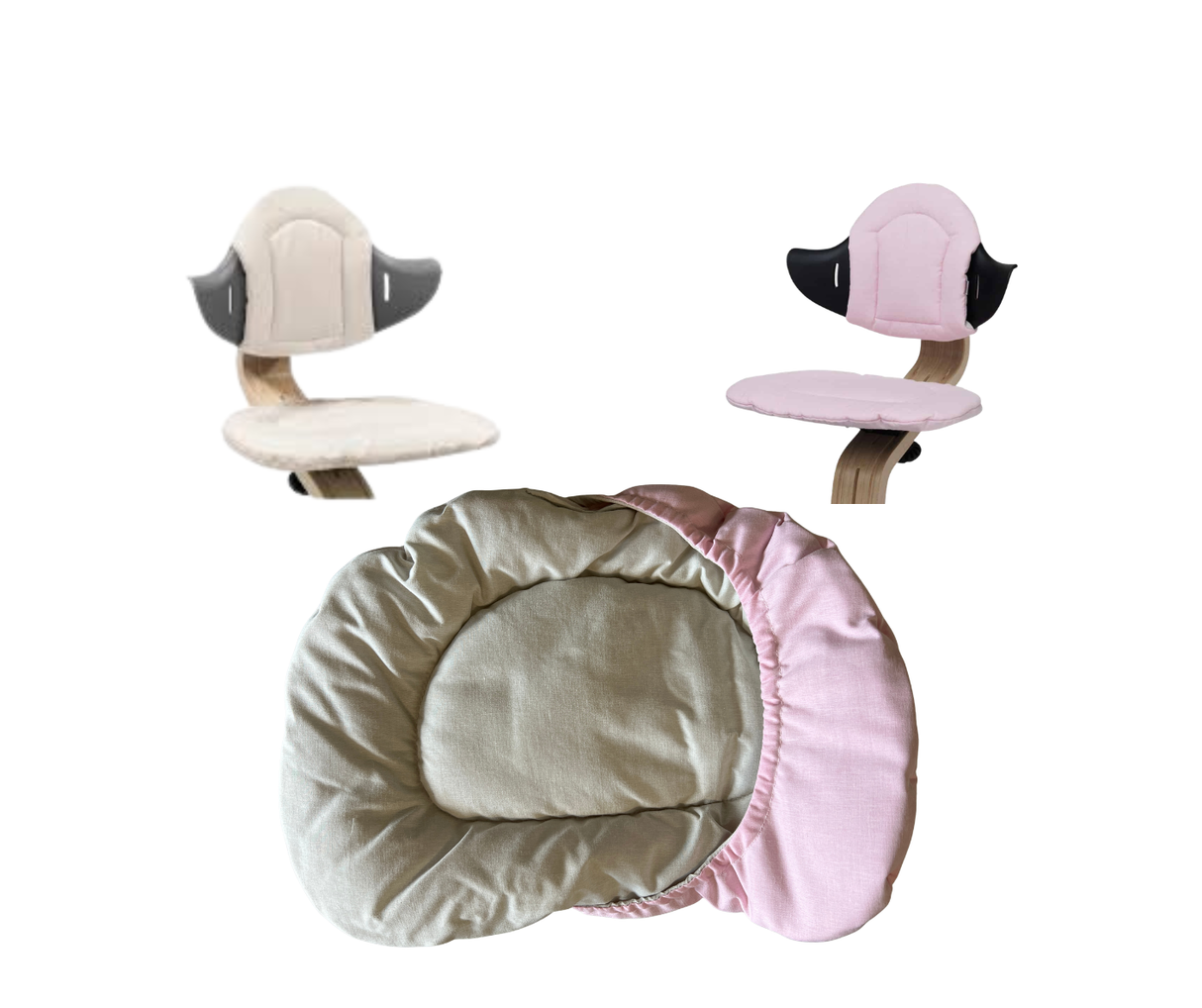 Nomi by Evomove Highchair Cushion Sand/ Pale Pink