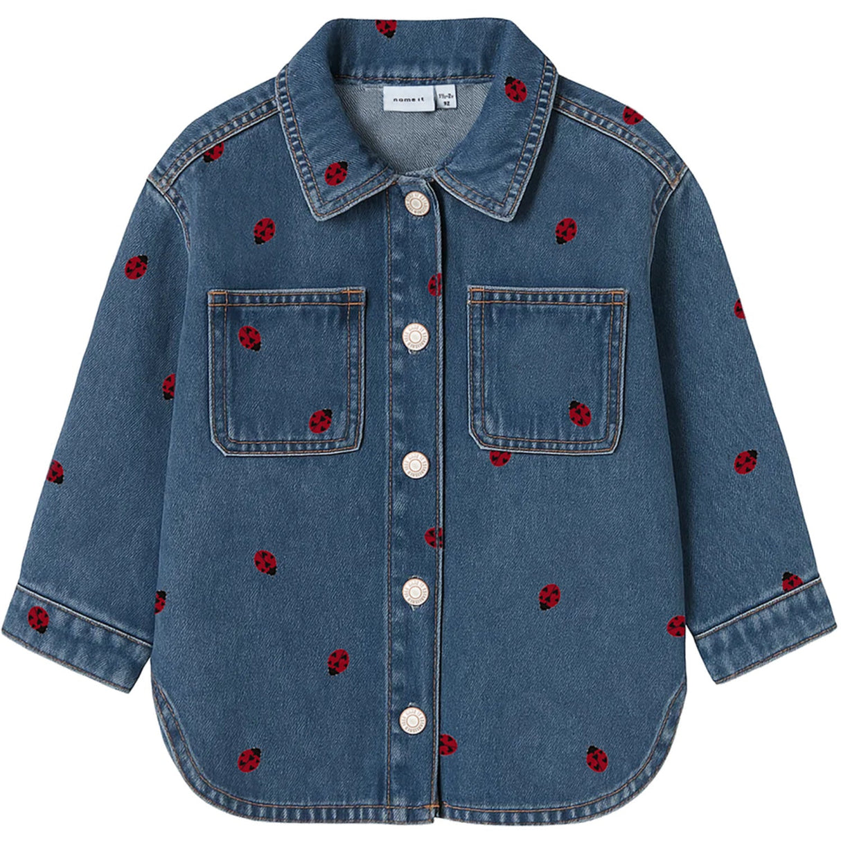 Name It Medium Blue Denim Lady Bug Nmfnina Emb Denim Jakke 3285-Za D