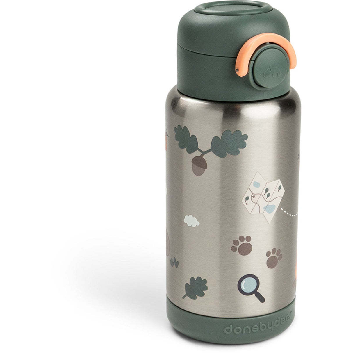 DonebyDeer Green Tiny Trails Insulated Sugerør Flaske