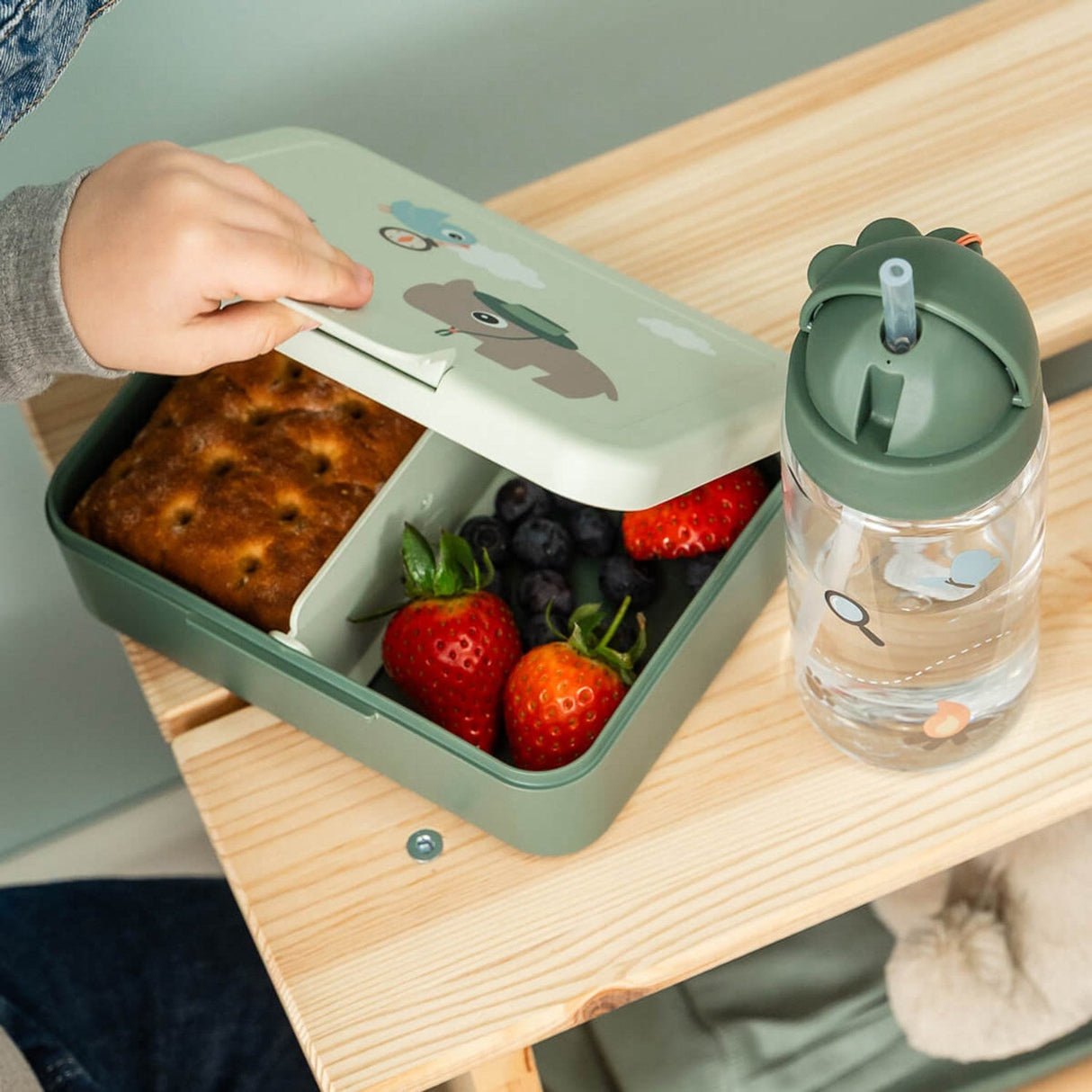 DonebyDeer Green Tiny Trails Madkasse Med Opdeler