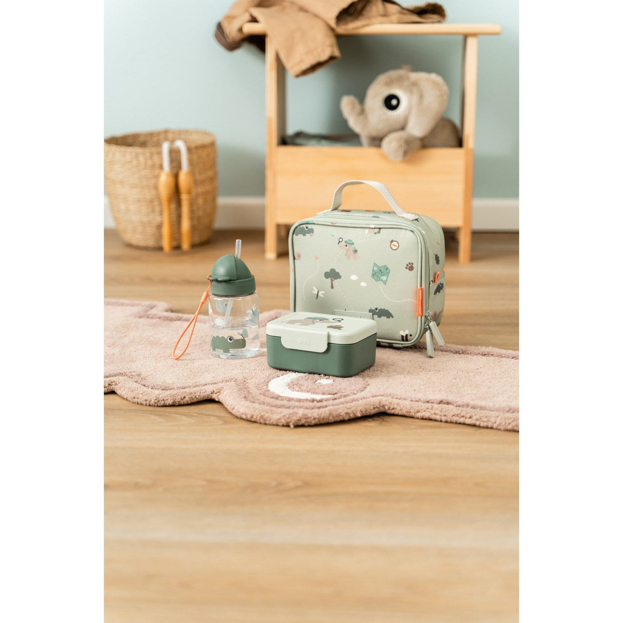 DonebyDeer Green Tiny Trails Tiny Madkasse Med Snack Picks