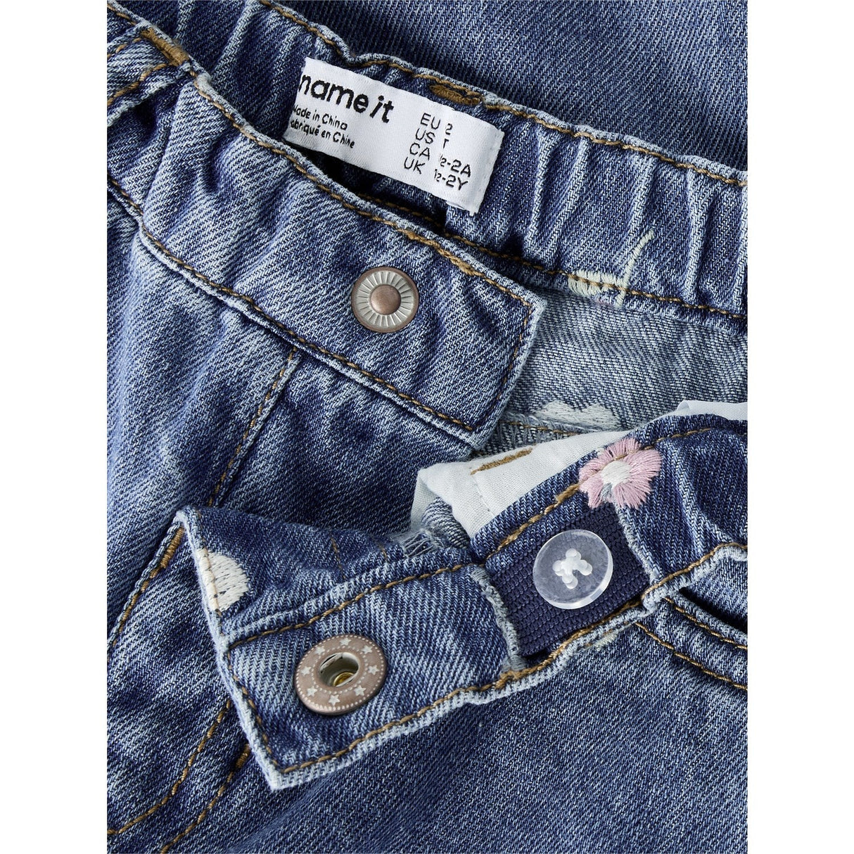 Name It Medium Blue Denim Emb Nmfbella Barrel Emb Jeans 4870-Ov L