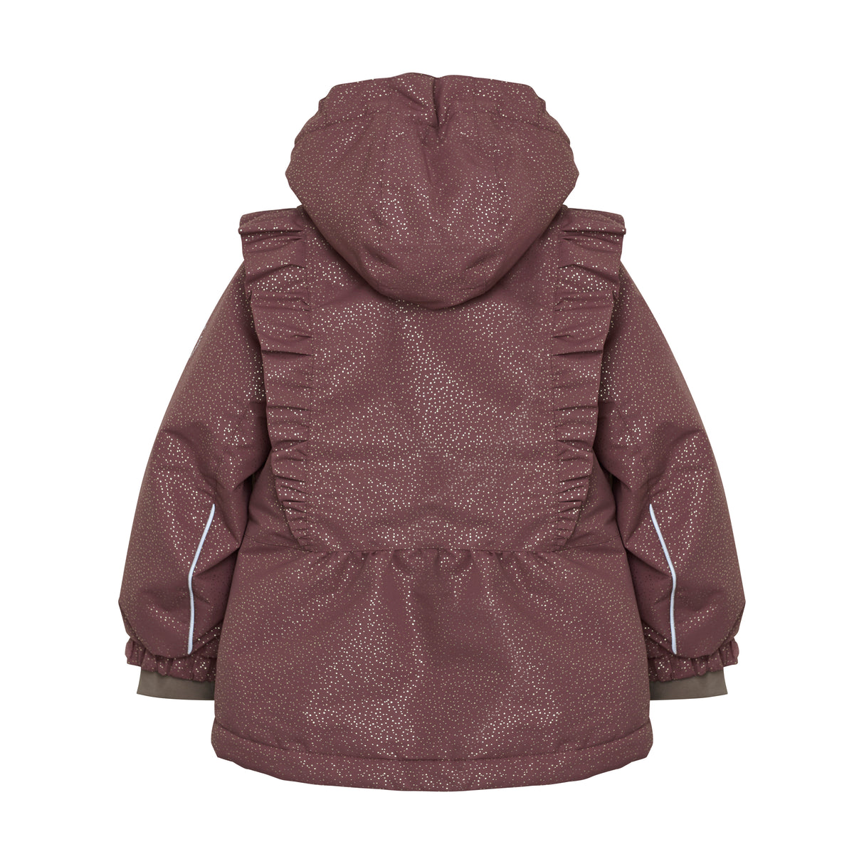 EnFant vinterjakke med flæser og glimmer - Rose Taupe