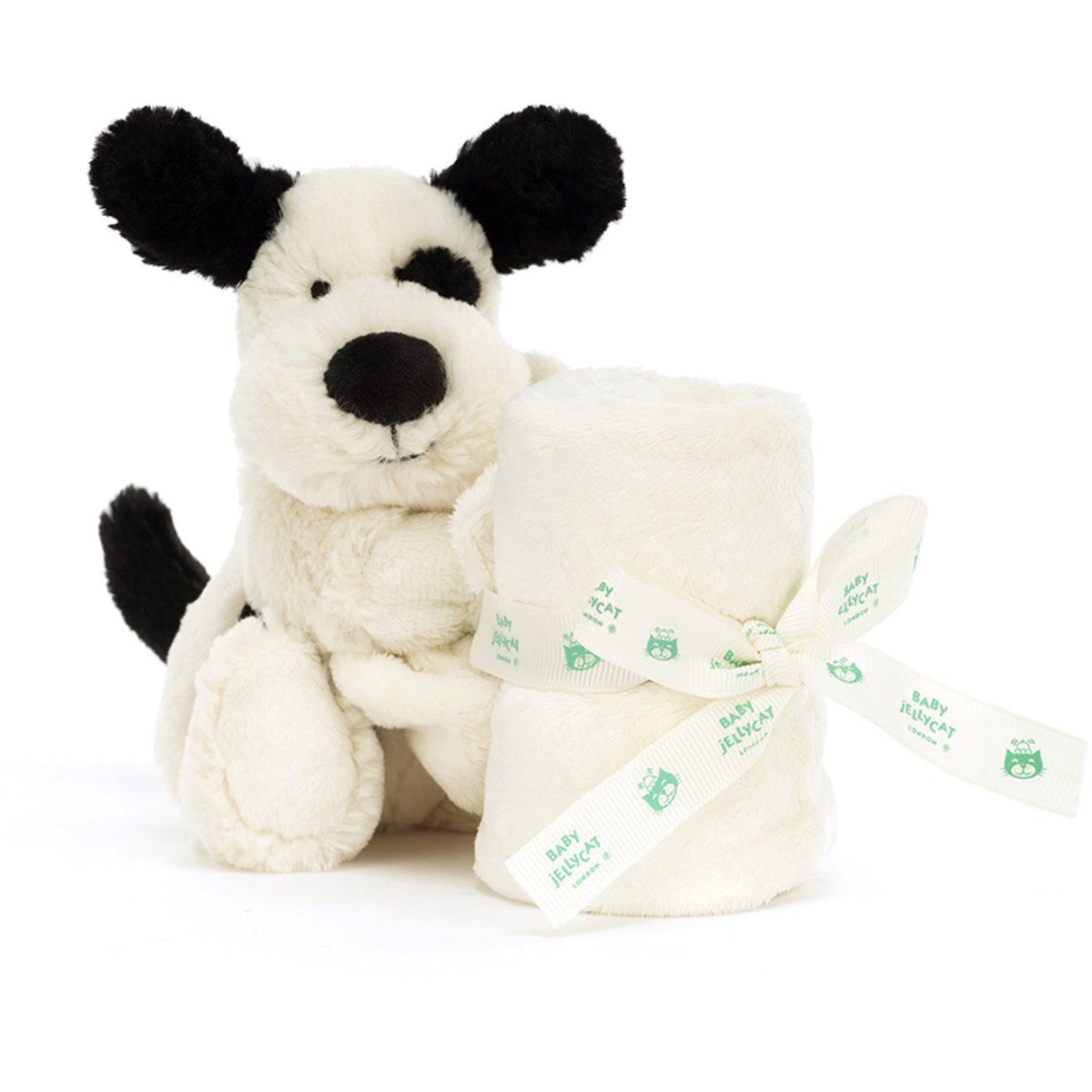 Jellycat Bashful Black & Cream Hvalp Nusseklud