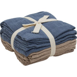 Pippi China Blue Økologiske Stofbleer Muslin 4-pak