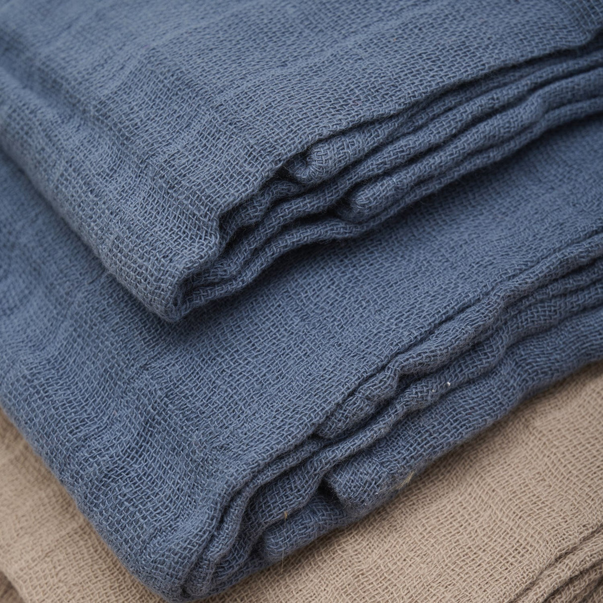 Pippi China Blue Økologiske Stofbleer Muslin 4-pak