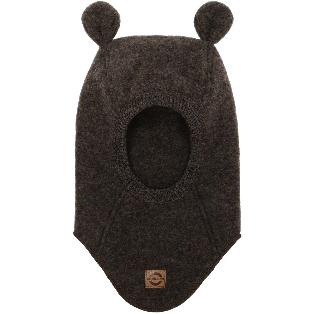 Mikk-Line Dark Brown Melange Uld Elefanthue Med Ører