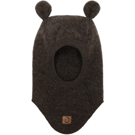 Mikk-Line Dark Brown Melange Uld Elefanthue Med Ører