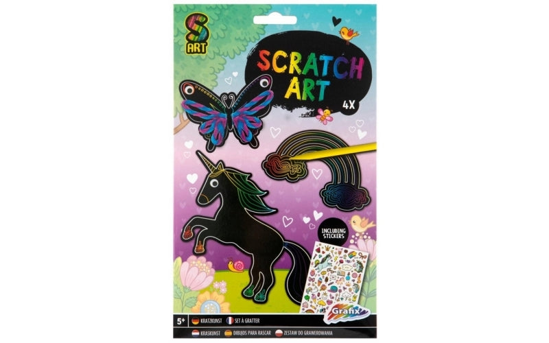 scratch art Enhjørning