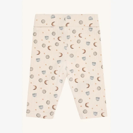 Hust & Claire - Leggings i rib m. måneprint Blå 34951