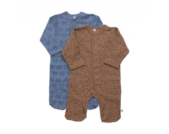 Nightsuit w/f -buttons 2-pack - Blue Mirage