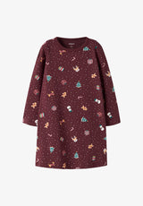 nmfvismas ls nightgown burgundy chrismas "jul"