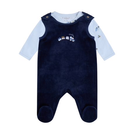 Set w. Body and Velour Romper - Navy Blazer
