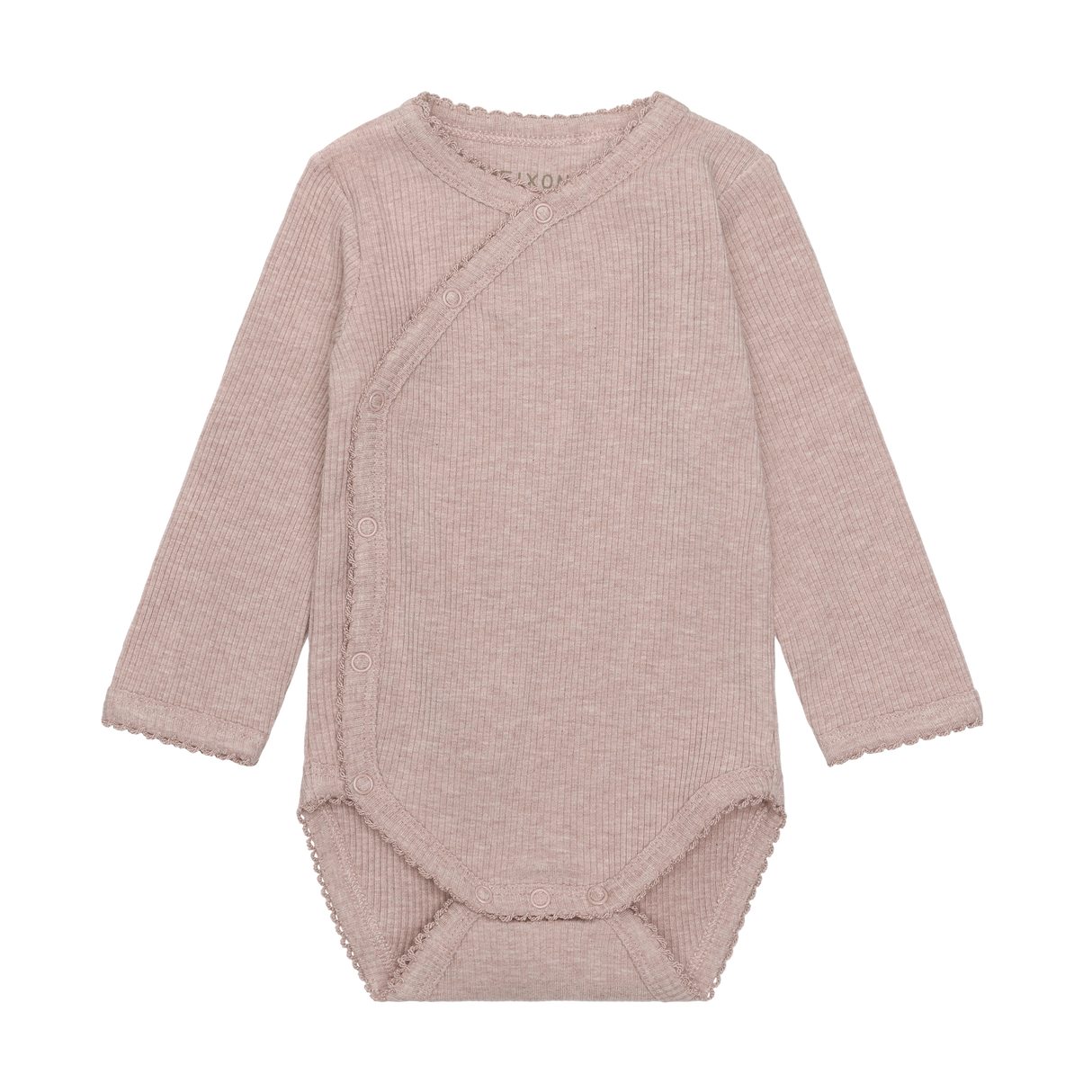 Wrap Body LS Melange Rib - Pale Mauve Melange