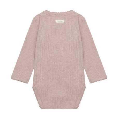 Wrap Body LS Melange Rib - Pale Mauve Melange
