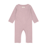 Romper LS Melange Rib - Pale Mauve Melange