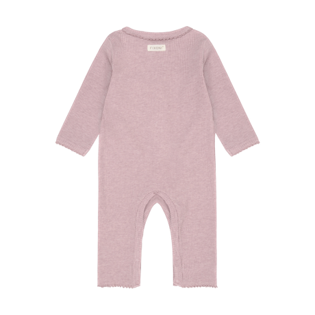 Romper LS Melange Rib - Pale Mauve Melange