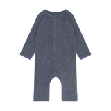 Romper LS Melange Rib - Vintage Indigo Melange