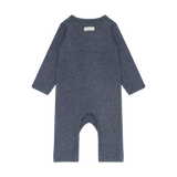 Romper LS Melange Rib - Vintage Indigo Melange
