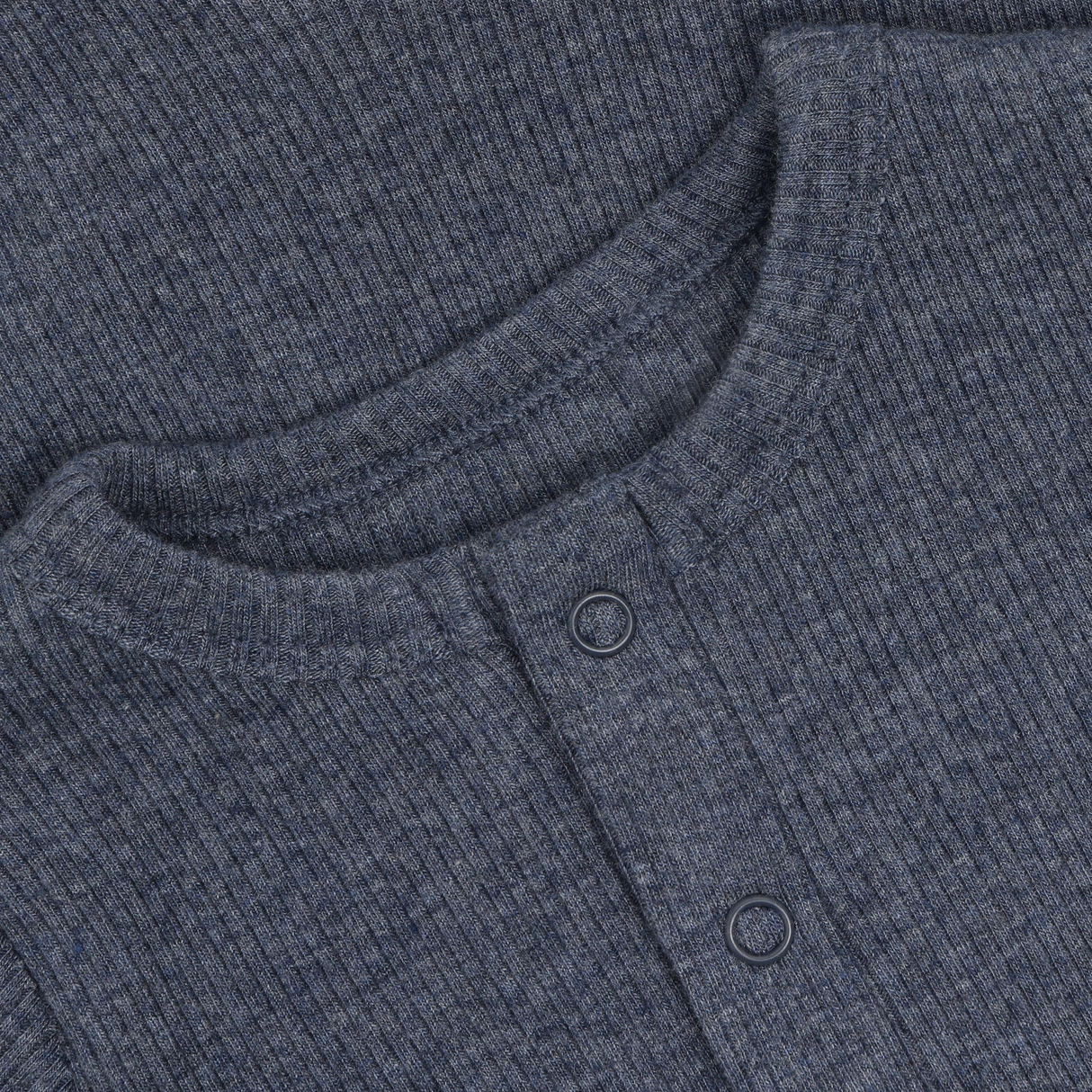 Romper LS Melange Rib - Vintage Indigo Melange