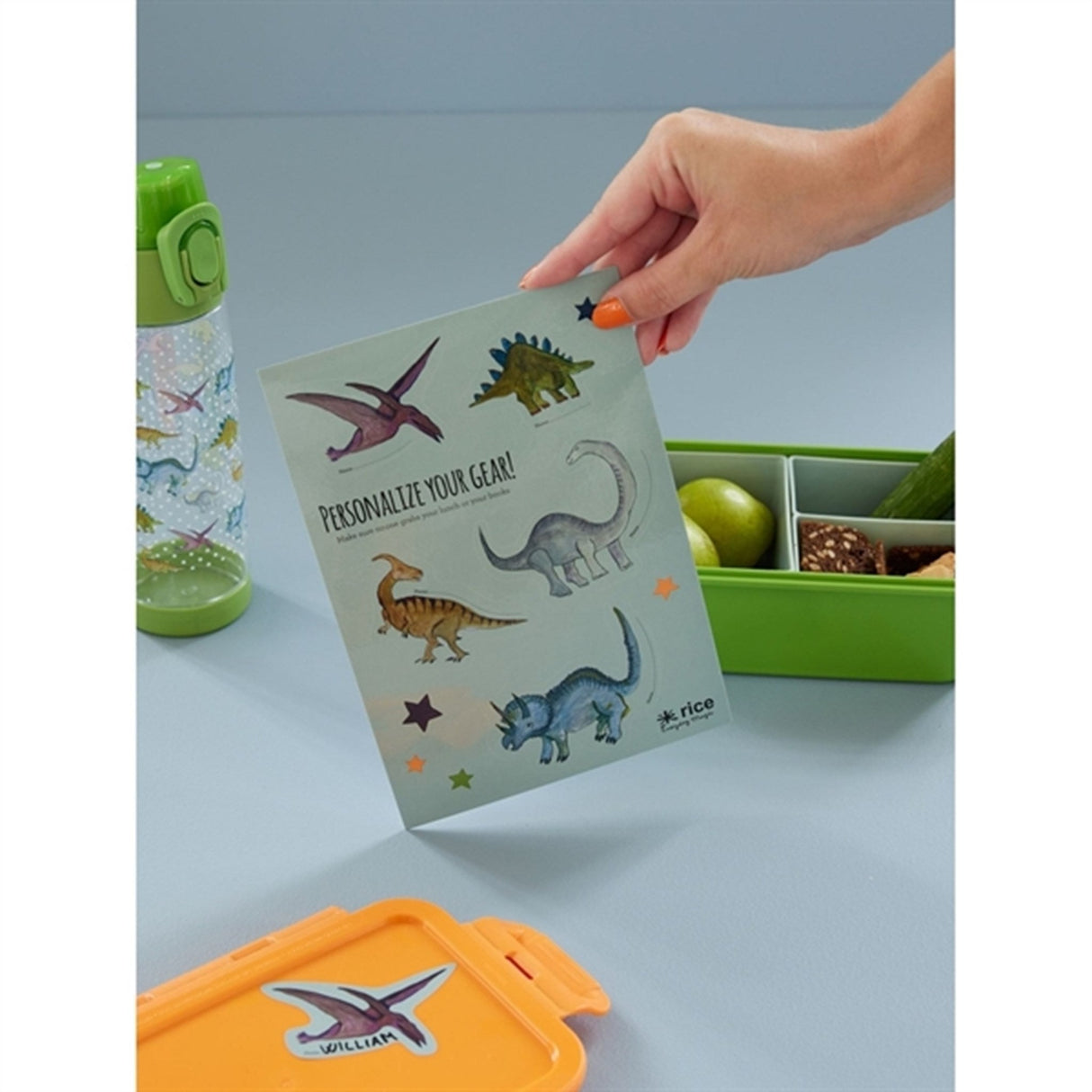 RICE Dinosaur Theme Klistermærker til Madkasse