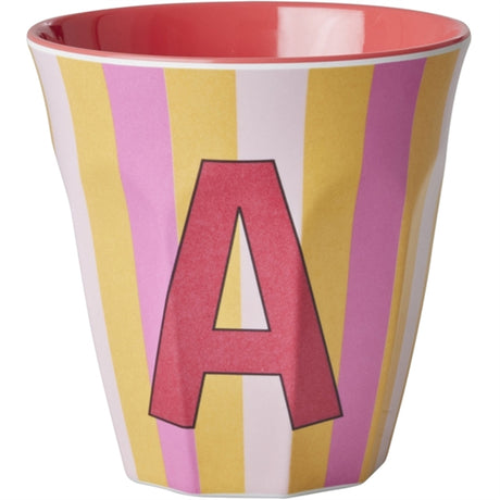 RICE Pinkish Stripes Melamin Alfabet Kop