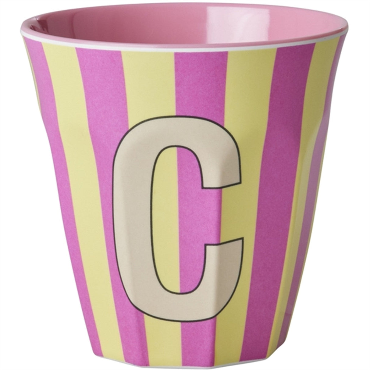 RICE Pinkish Stripes Melamin Alfabet Kop