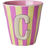 RICE Pinkish Stripes Melamin Alfabet Kop