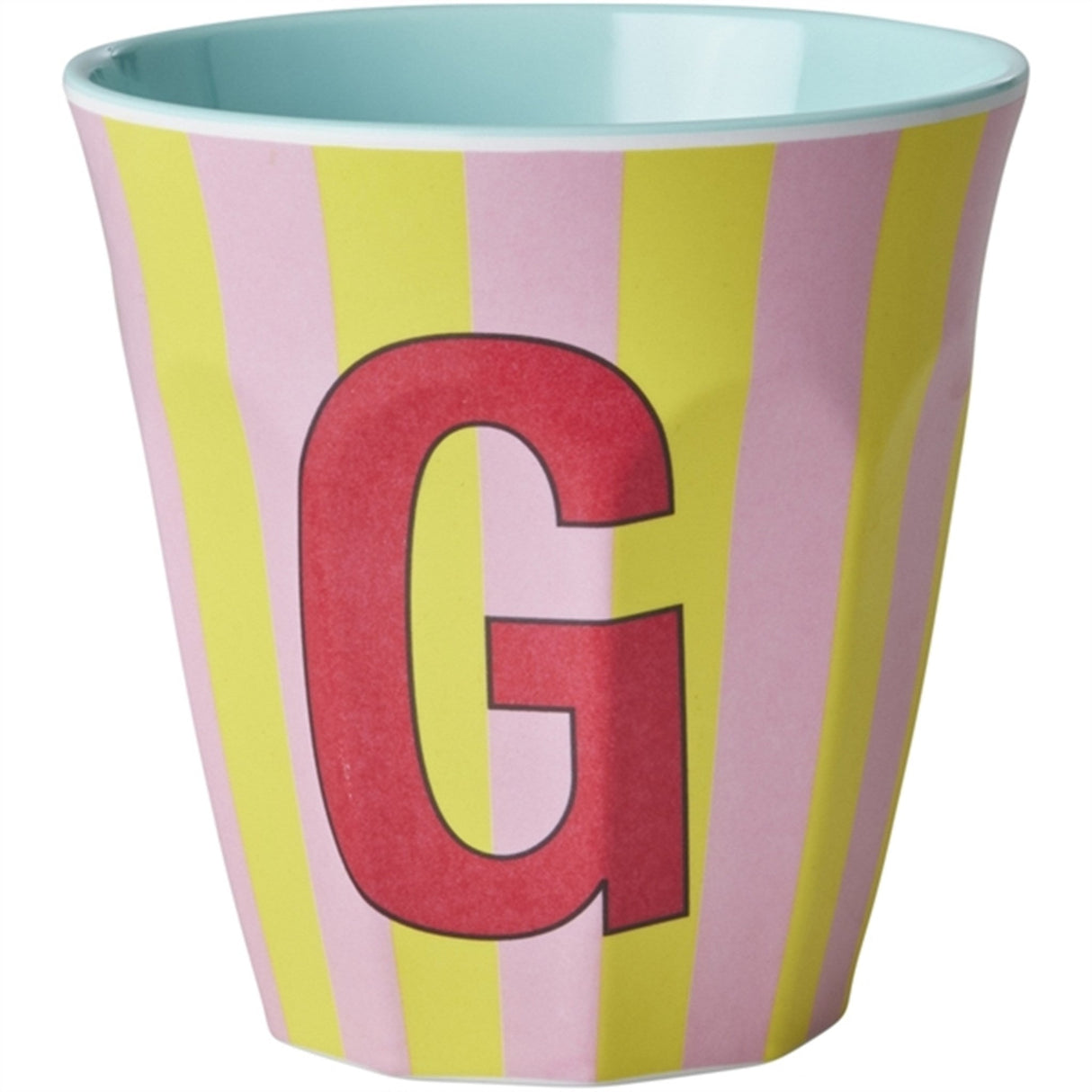 RICE Pinkish Stripes Melamin Alfabet Kop
