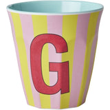 RICE Pinkish Stripes Melamin Alfabet Kop