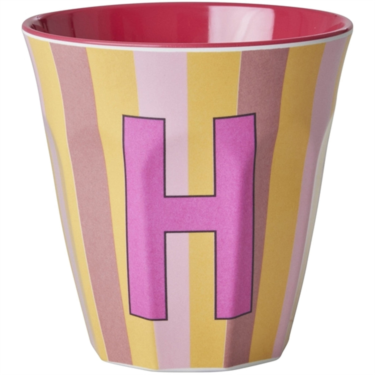 RICE Pinkish Stripes Melamin Alfabet Kop