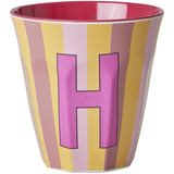 RICE Pinkish Stripes Melamin Alfabet Kop