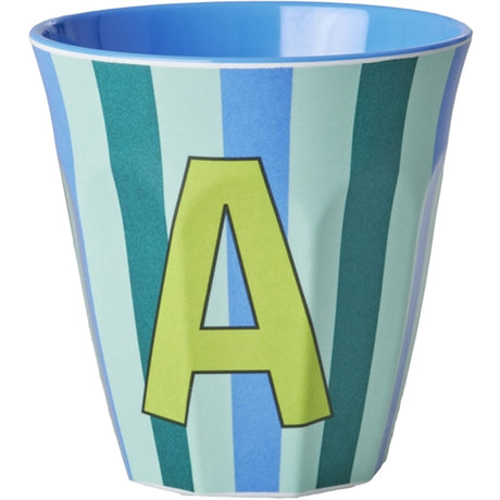 RICE Bluish Stripes Melamin Alfabet Kop
