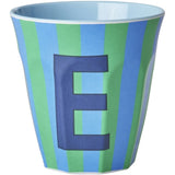 RICE Bluish Stripes Melamin Alfabet Kop