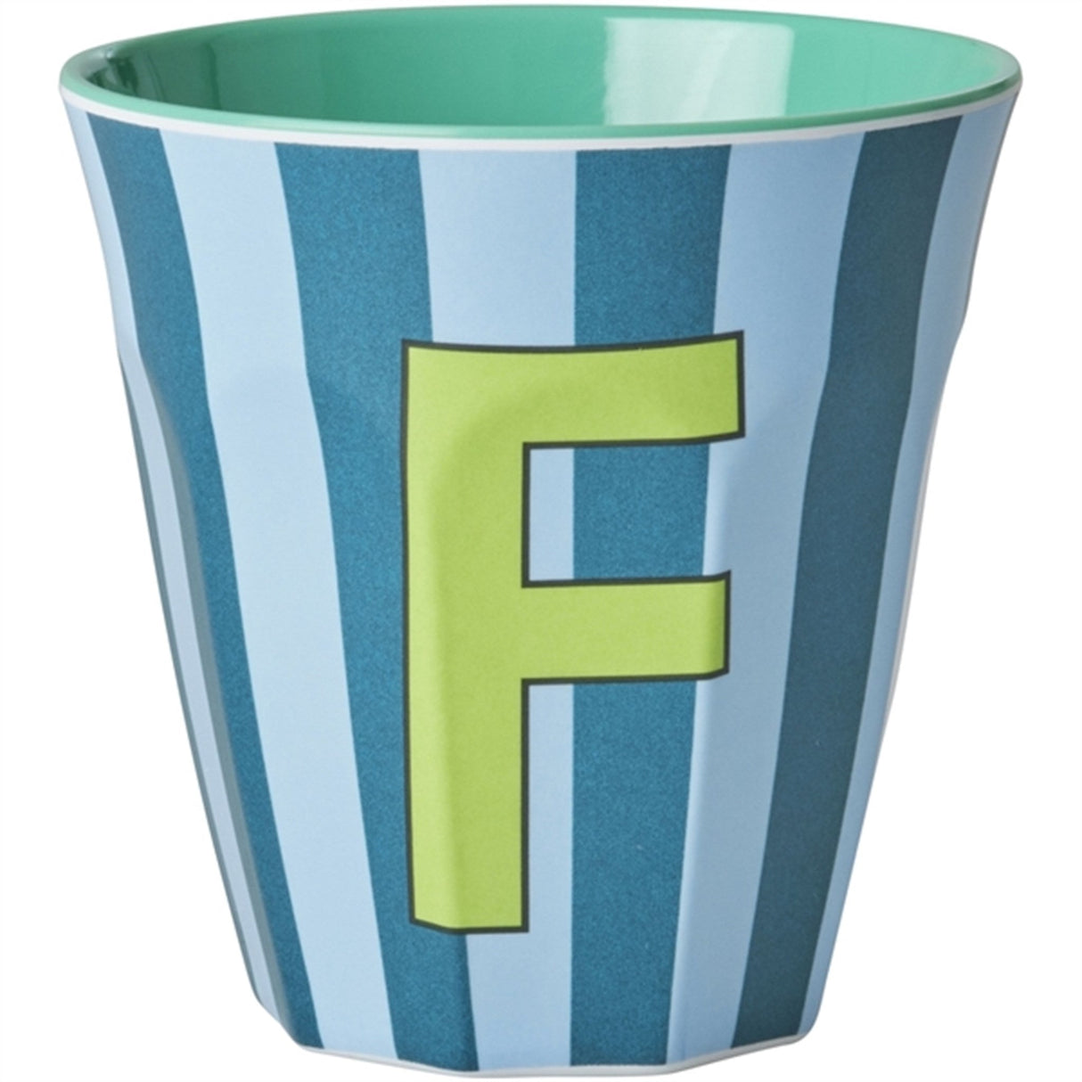 RICE Bluish Stripes Melamin Alfabet Kop