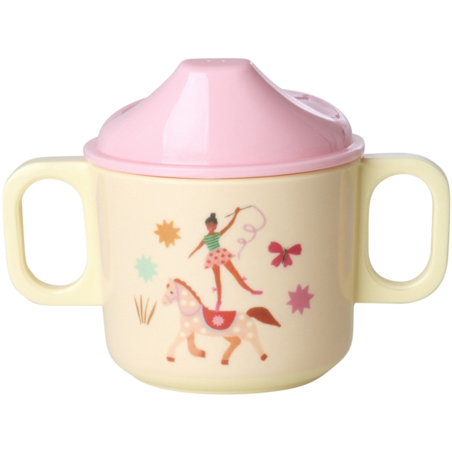 Rice Fun Fair Print Pink Melamine 2 Håndtag Tudekop