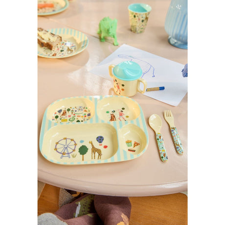 Rice Fun Fair Print Mint Melamine 2 Håndtag Tudekop