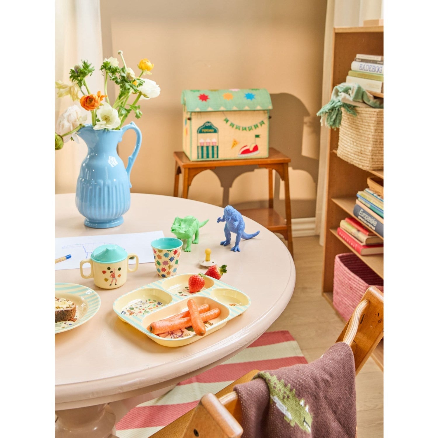 Rice Fun Fair Print Mint Melamine 2 Håndtag Tudekop