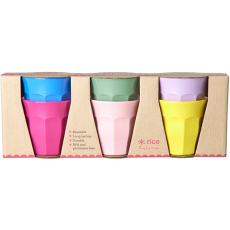 RICE Multicolour Lille Melamin Kop 6-pak