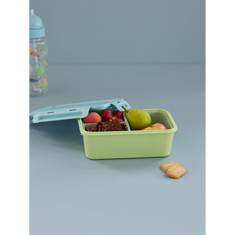 RICE Soft Green/Blue Madkasse med 3 inddelinger