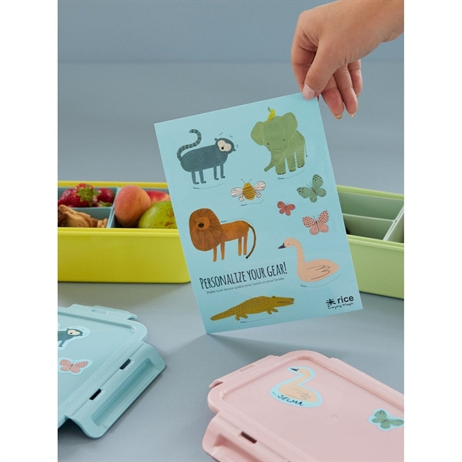 RICE Jungle Theme Klistermærker til Madkasse