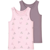 Name It - Name It Barely Pink Tank Top 2-pak Barely Pink Bow Noos