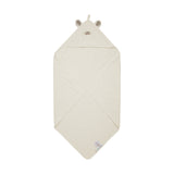 Pippi babyhændklæde med hætte - Egret