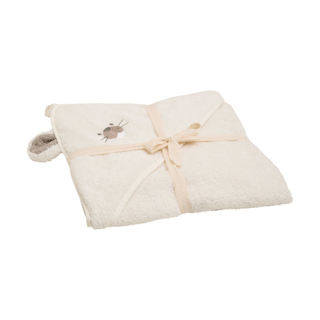 Pippi babyhændklæde med hætte - Egret