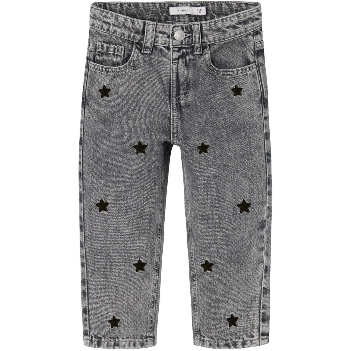 Name It Medium Grey Denim Stars Bella Mom Embroidery Jeans Noos
